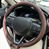 Leather Round Car Steering Wheel Cover Flat-Bottom Breathable Comfortable Feel Steering Wheel Cover D-type Steering Accessories