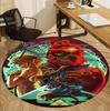Video Games Pattern Round Rug, Indoor/Outdoor Mat, for Picnic, Gameroom, Bedroom, Office, Living Room, Home Decor Carpet, Birthday Gift