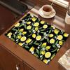 Lemon Fruits Coffee Mat Absorbent Dish Drying Mat for Kitchen Counter Rubber Backed Coffee Bar Fit Under Espresso Machine