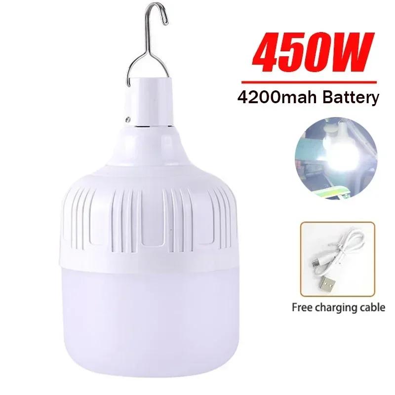 100/500W Portable Camping Lamp Battery Lantern Outdoor Rechargeable Mobile LED Bulbs Fishing Tent Patio Porch Garden Lighting