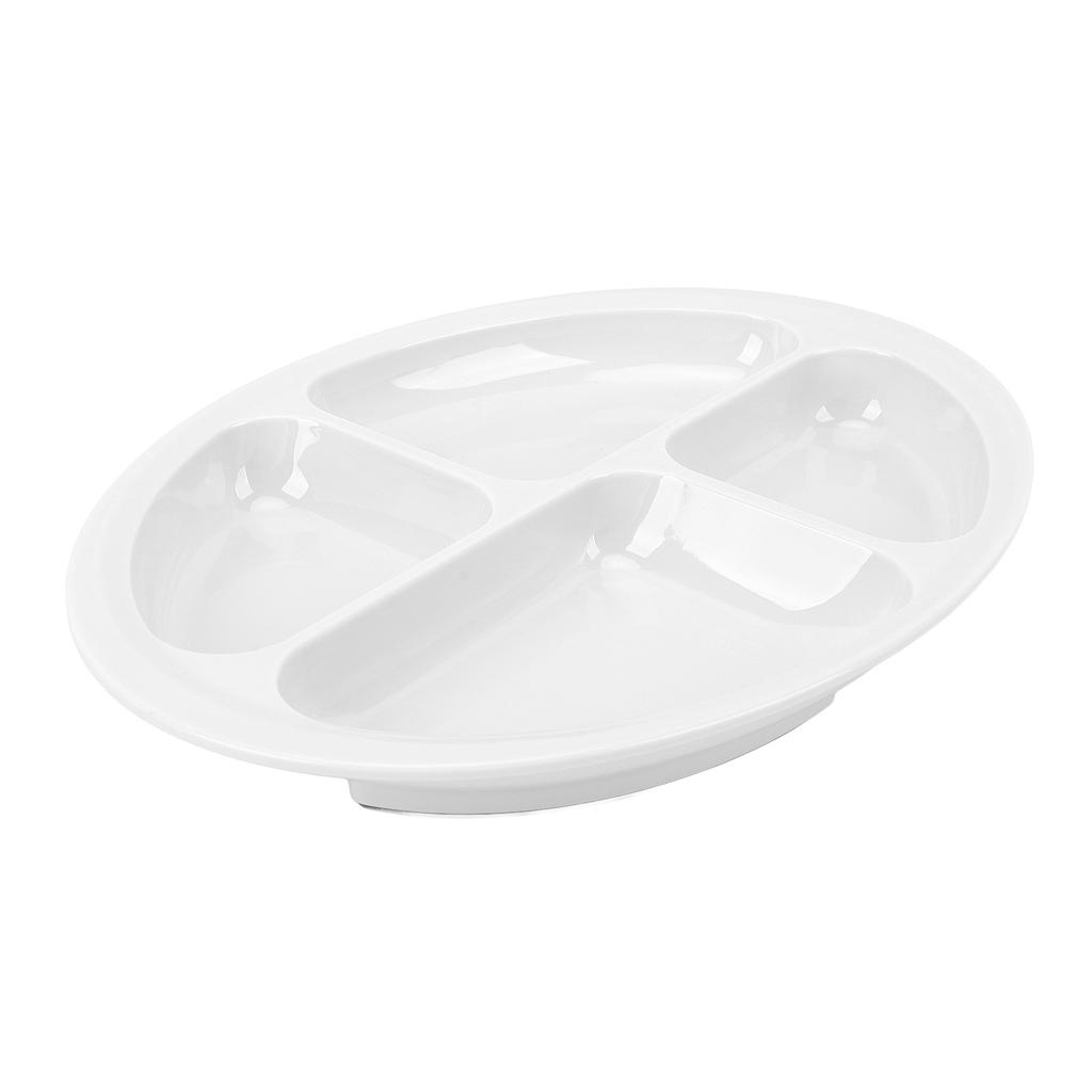 Divider Plate 4 Compartments Anti Slip Mat Round Portion Control Section Plate for Children Elderly Disabled