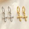 Boucles d'oreilles créoles en argent sterling S925 Or Clair Style Européen Américain