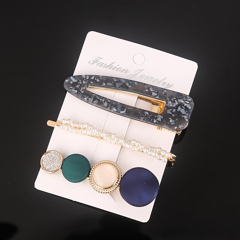 "Vintage Perlen Haarnadel Set: Europäischer & Amerikanischer Retro-Kristallschmuck"