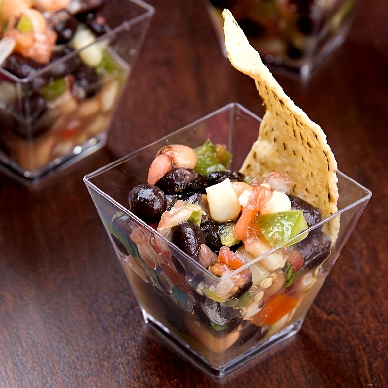 50 buc Cupe pentru Mousse: Lingură de desert și ceașcă, potrivite pentru zile de naștere, nunți și petreceri festive - Numai spălare manuală