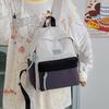 Contrast Color Backpack Junior High School Student Schoolbag Women's Lightweight Backpack