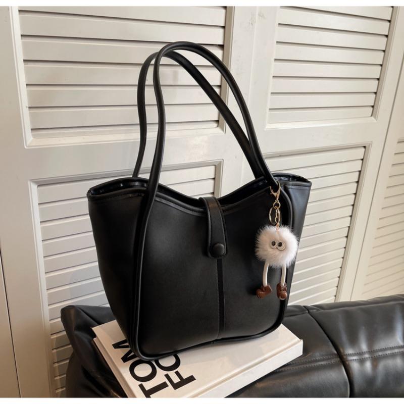 

Textured large-capacity bag New fashion women s bag Autumn and winter shoulder bag Commuter messenger tote bag чёрный