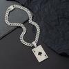 New Hip-hop Personality Diamond-encrusted Playing Card Pendant Necklace Pendant Street Rap Punk Cuban Chain