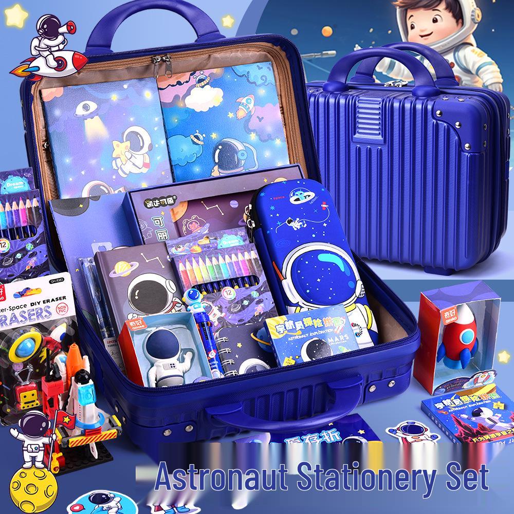 Kids' Astronaut Stationery Gift Set: Cartoon Birthday Party Favor and Student Reward Box
