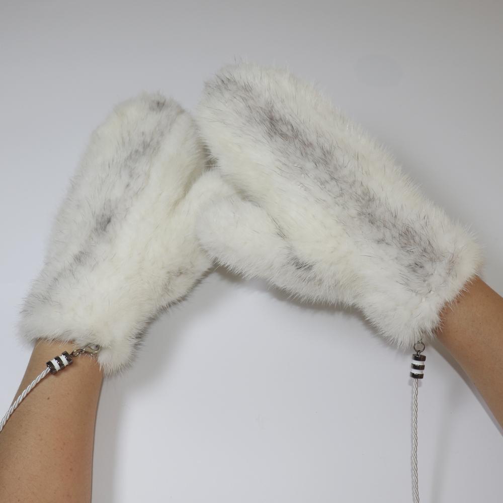New Knitted Natural Mink Fur Gloves Women Winter Warm Good Elastic Mink Fur Mittens Russian Female Genuine Fur Glove