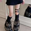 Women Ruffle Lace Leg Warmer Sweet Knee Highs Socks Mesh Flared Leg Socks Princess Leg Sleeves Halloween Costumes
