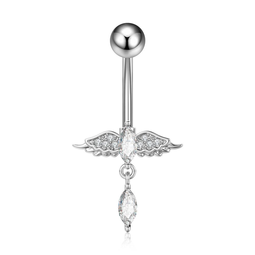 14G Heart Flower Shaped Navel Piercing Water Drop Belly Button Piercing Pendant Belly Piercing Women Jewelry