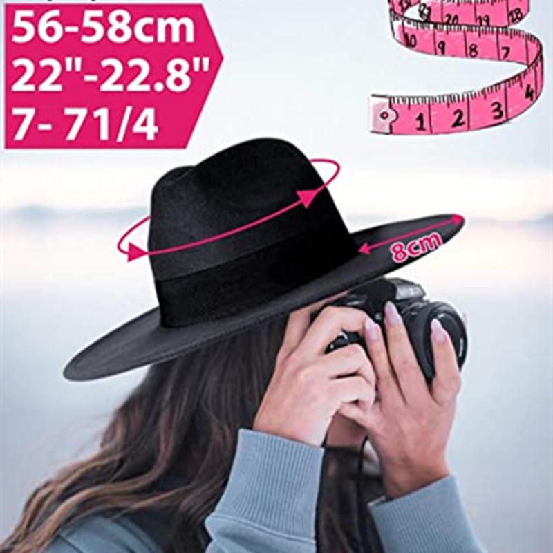 Women Winter Yellow Classic Elastic Fedora Hat Unisex Felt Jazz Hats Elegant Men Women Wide Brim Panama Trilby Cap