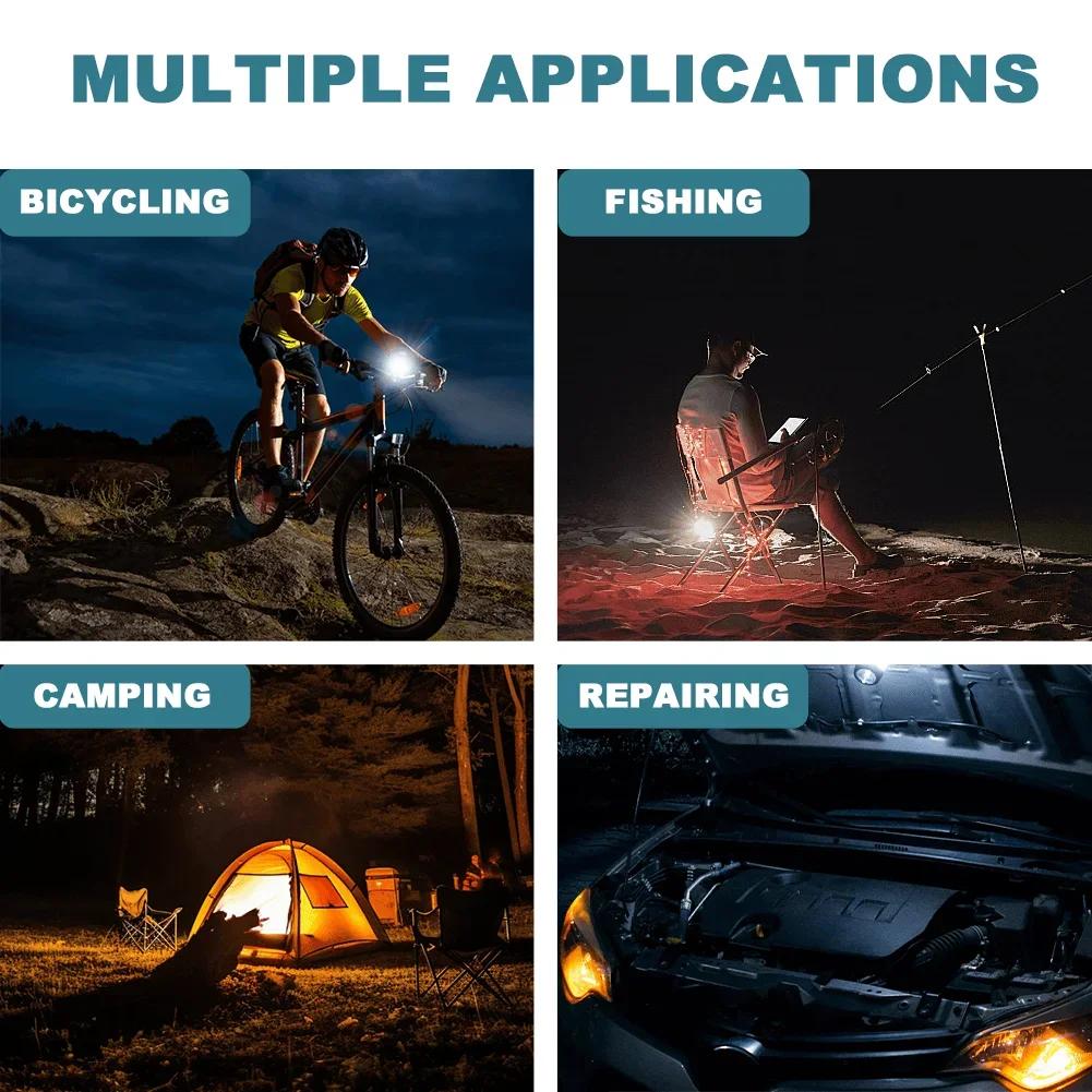 Wireless LED Work Light Portable Jobsite Light Spotlight Lamp Flood Light Flashlight Fit Makita 18v Battery (No Battery)