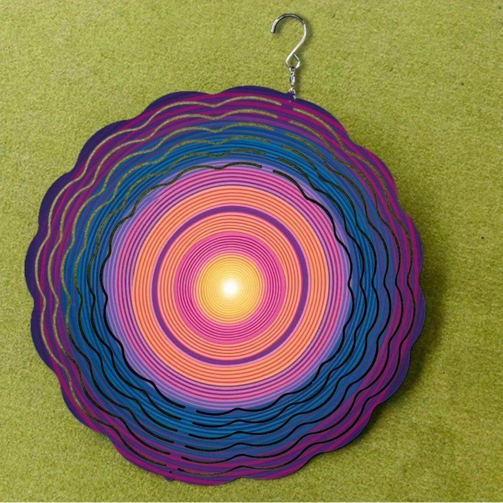 10 Inch Hanging Wind Spinner with Circular Design 360 Degree Rotating Hook for Balcony Lawn Garden Decor Creative Gift Idea