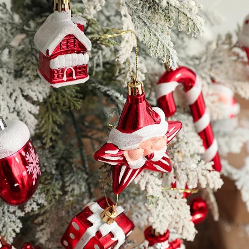 2pcs/set Christmas Tree Hanging Ornament Red White Candy Cane Pendant Navidad Home Xmas Gifts New Year Christmas Decor 2026