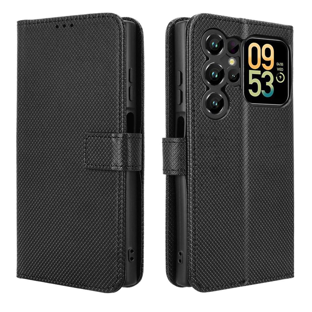 

For Oukitel C62/C62 Pro Leather Wallet Case with Strap Diamond Texture Phone Cover