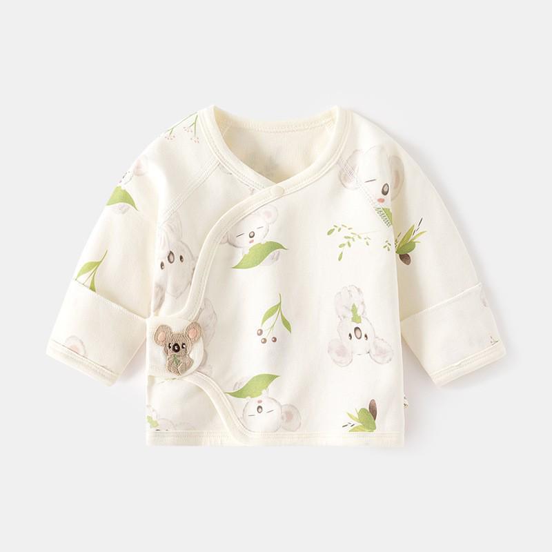 Newborn Boneless Pure Cotton Velcro Half-Back Pajamas - Spring/Autumn Style Baby Top