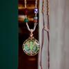 Qinghai Regong Green Tara Hand-painted Ethnic Thangka Pendant