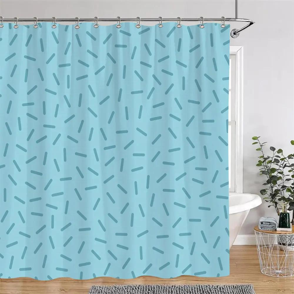 Perdea de duș cu buline, linie geometrică, colorată, culoare solidă, simplă, modernă, poliester, lavabilă, perdele de duș, decor pentru baie