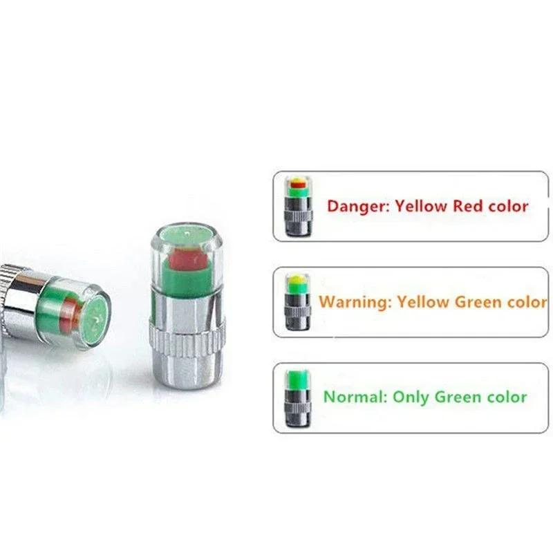 2/4PCS Car Truck Motorcycle Tire Pressure Monitoring Alarm Auto Tire Pressure Indicator Caps Tire Air Alert Cap Car Accessories