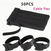 50pcs Black Reusable Cable Ties Compatible for Cord Management - Adjustable & Loop Cables Organizers
