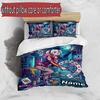 3pcs Duvet Cover Set (1*Duvet Cover + 2*Pillowcase, Without Core), Custom Name Harley Quinn Pattern Bedding Set, Home Bedroom Decor Gift