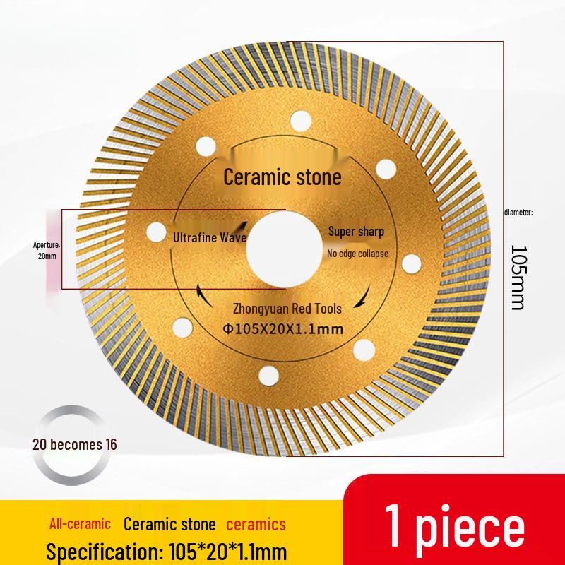 Zhongyuan Red Diamond Tile Cutting Blade for Chip-Free Dry Cutting of Vitrified and Porcelain Tiles