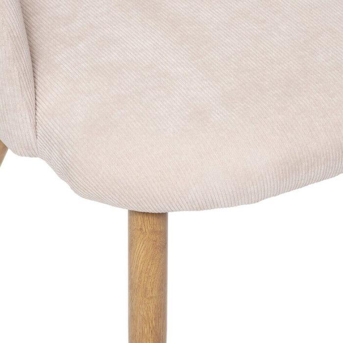 Set of 2 "Céleste" Oak-effect Armchairs In Corduroy Atmosphéra - Linen