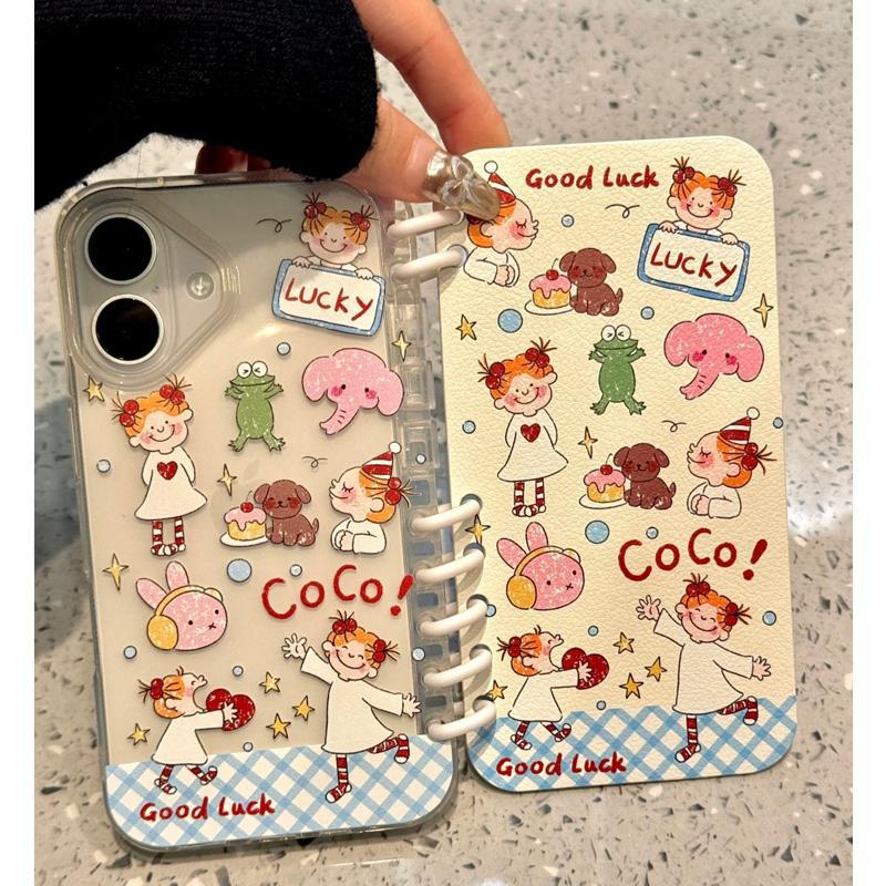 

New Cute Girl Book Case Suitable for Apple 16promax Mobile Phone Case IPhone 15 Laptop Protective Case Apple 16PLUS