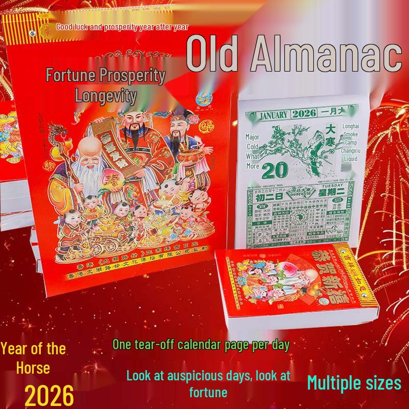 Old Almanac 2026: 365-Page Large Tear-Off Perpetual Wall Calendar, One Day Per Page