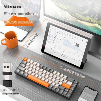 Free Wolf K68 Dual-Mode Bluetooth Mechanical Gaming Keyboard (Hot-Swappable, Russian Layout)