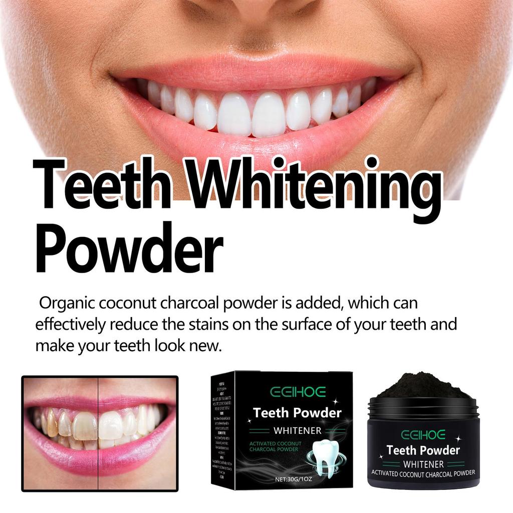 EELHOE Brightening Tooth Powder: Improves Yellowed Teeth and Stains, Freshens Breath, and Brightens Oral Hygiene.