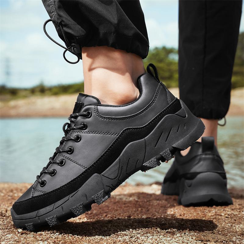 Pánské kožené boty Ručně vyráběné Outdoorové tenisky Kotníkové boty pro muže Ležérní obuv Pracovní boty