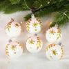 6Pcs/Set Colorful Glitter Painted Christmas Balls Plastic Xmas Hanging Ball  Festival Party Decor