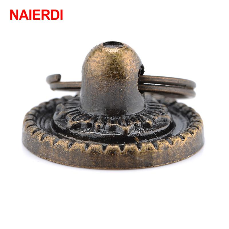 NAIERDI 4pcs Retro Bronze Kitchen Cabinet Knobs Cupboard Door Handles Vintage Wardrobe Furniture Handle Jewelry Box Drawer Pulls