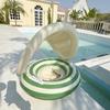 Xiaolu Danish Striped Baby Inflatable Swim Ring with Sunshade and Handles