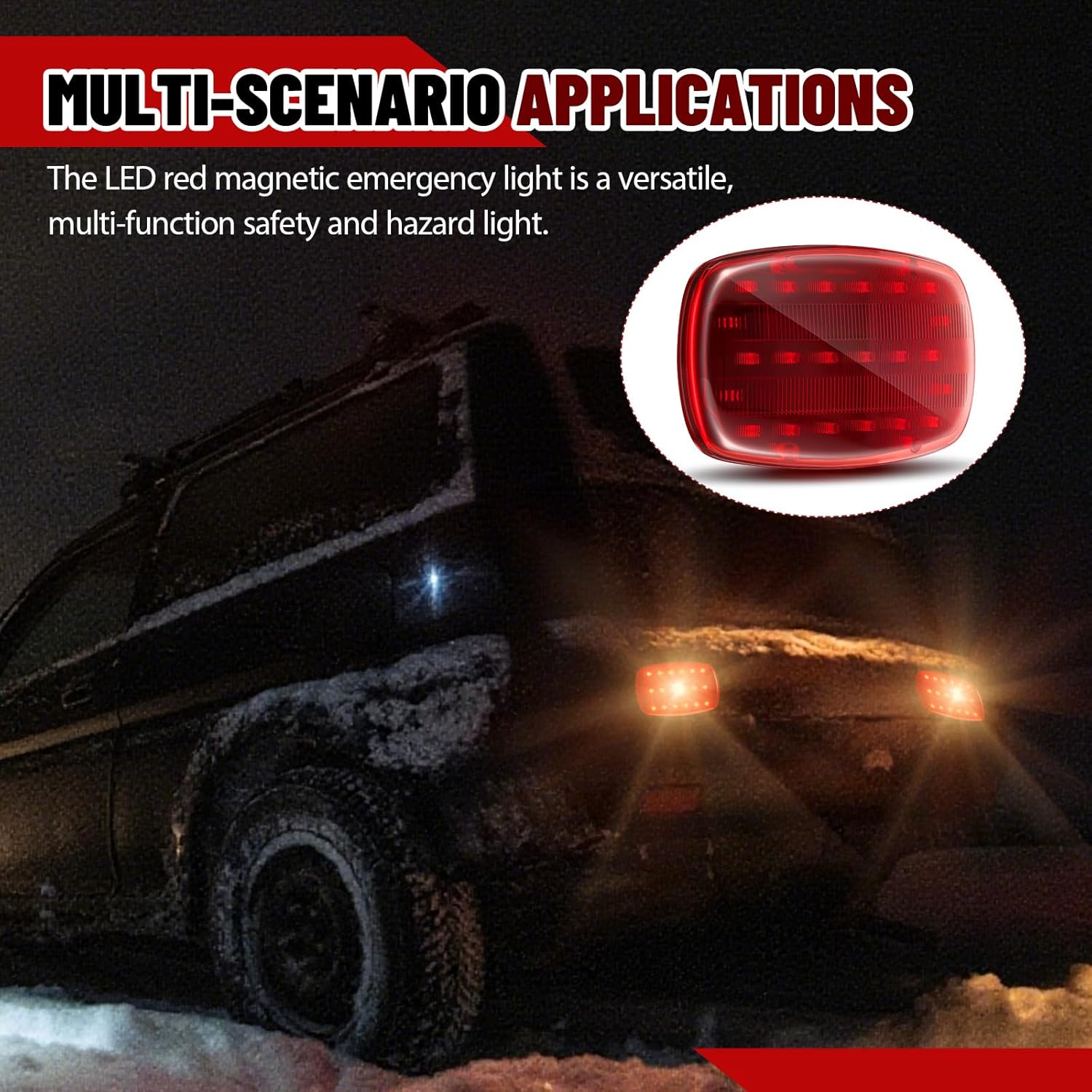 

Timtin 2 Pack Wireless Trailer Lights Magnetic Red LED Tail Tow Lights for Towing Trucks RV Car Camper Boat Caravan Portable Turn Signal Brake