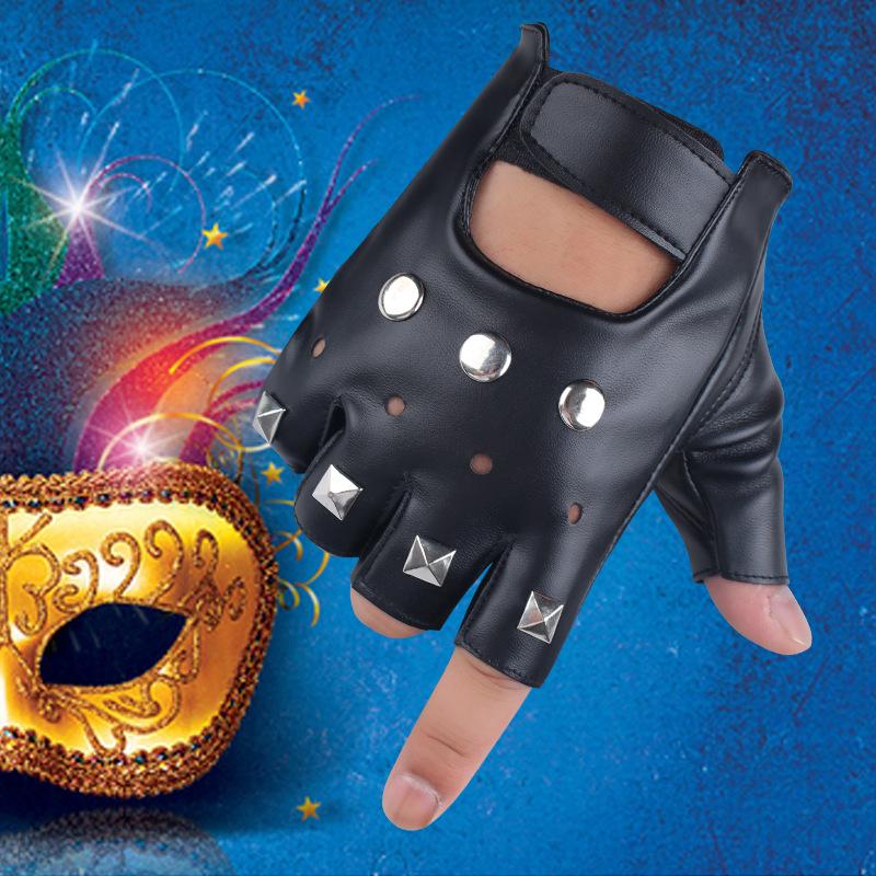 Half Finger Outdoor Cycling Exercise Fitness Tactics Motorcycle Rivet Street Dance Performance Dance Gloves