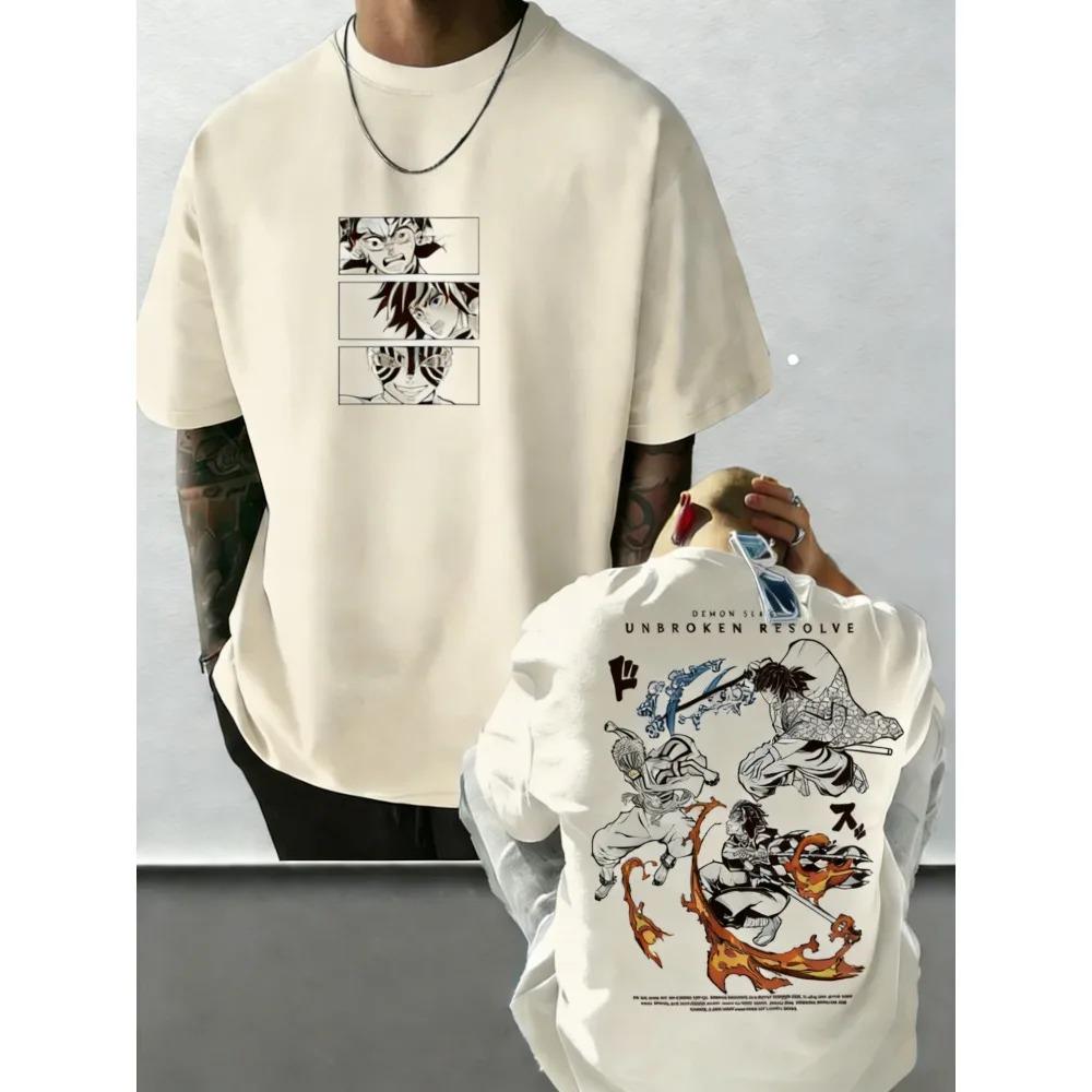 Demon Slayer Tanjiro & Hashira "Unbroken Resolve" Graphic T-Shirt, Unisex Oversized Streetwear Casual Cotton T-shirt