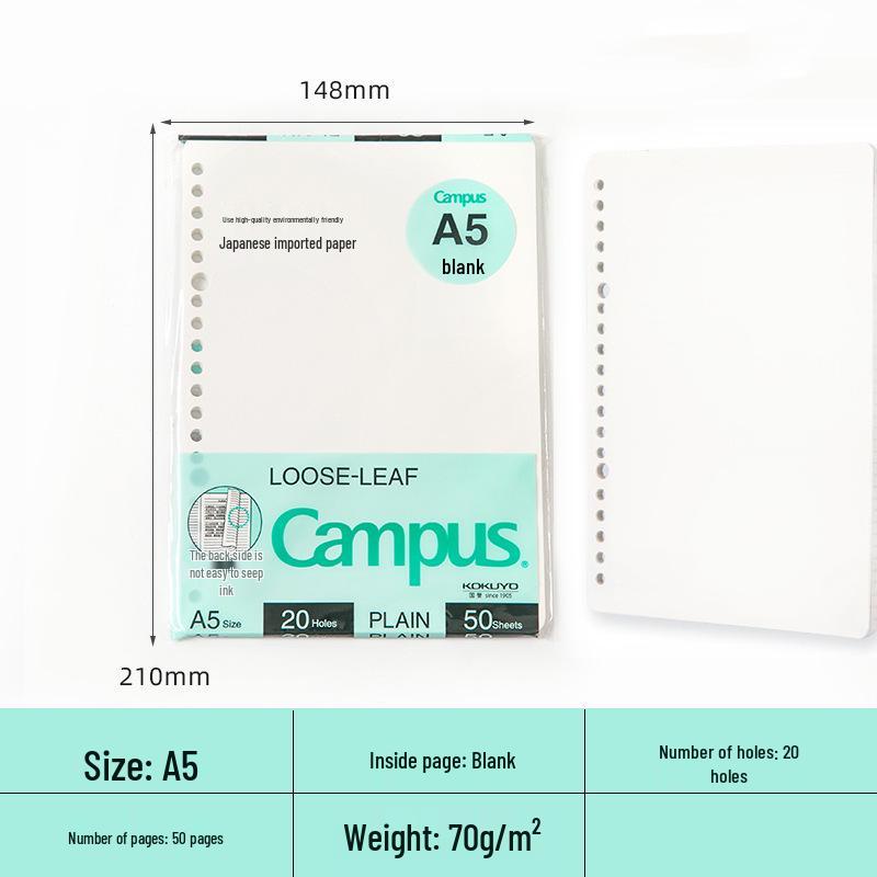 Japanese Loose-leaf Notebook with 5 Detachable Ring Binders by Wei Yan