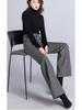 Women's High-Waisted Woolen Herringbone Wide-Leg Trousers, Plus Size, Thickened for Autumn/Winter 2025