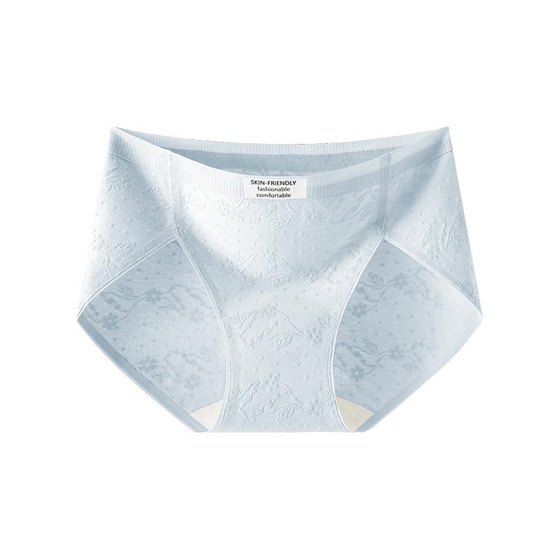 Ladies Spring New Cotton Antibacterial Crotch Extended Crotch Non Mark Pattern High Split Mid Waist Underwear