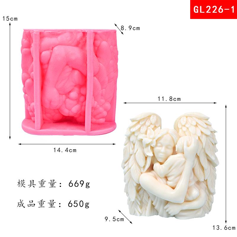 Angel And Child Sculpture Silicone Mold DIY Mother's Day Gift Home Decor Resin Molds Mother With Baby Embrace Statue Candle Mold