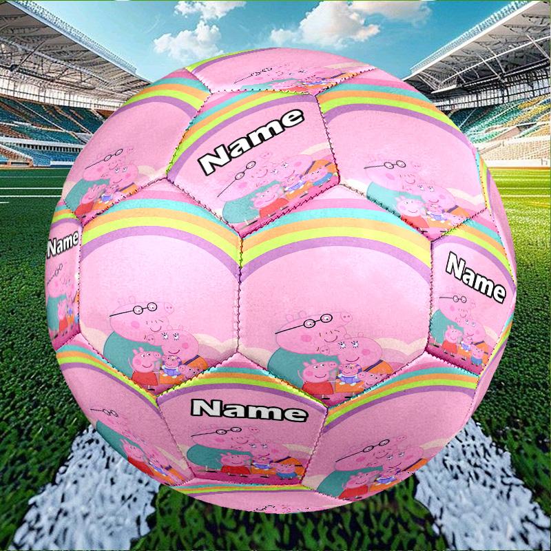Custom Name Personalized Peppa Pig-A Print Size 5 Soccer Ball Training & Match Football, for Team, Kicking, Gift for Football Enthusiasts