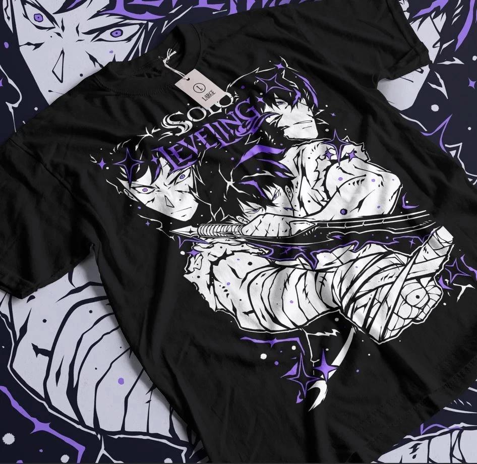 Solo Leveling Anime Sung Jinwoo Longevity Black TShirt S