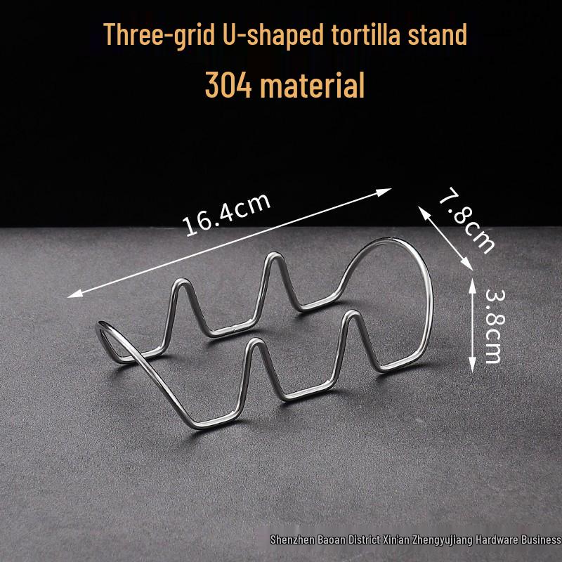 304 Stainless Steel V-Shaped Taco Holder for 2 or 3 Tortillas