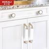 Oukali Classical Furniture Cabinet Handle Kitchen Drawer Ceramic White Handle Wardrobe Zinc Pull Handles