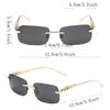Vintage Square Sunglasses New Small Women Rimless Sun Glasses Shades Luxury Brand Metal Sunglass UV400 Eyewear
