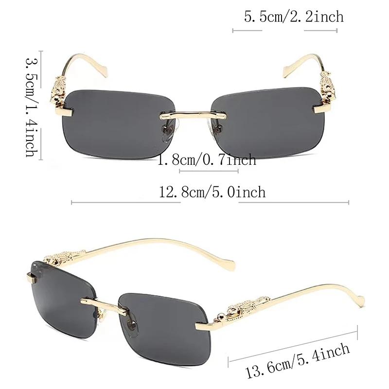 Vintage Square Sunglasses New Small Women Rimless Sun Glasses Shades Luxury Brand Metal Sunglass UV400 Eyewear
