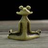 Antikbronze Yoga Frosch Räuchergefäß mit Rückfluss Räucherstäbchenhalter Meditation Vintage Messing Zen für Heimdeko Ornamente
